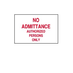 Admittance Sign