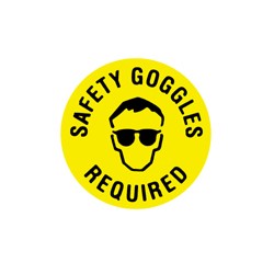 SAFETY GOGGLES REQUIRED FLOOR SIGN