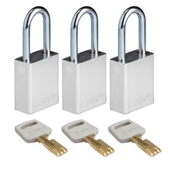 Aluminum Padlock Silver 1-1/2" KA 3pk