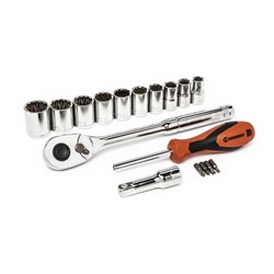 17 Pc. 1/2" Drive SAE Mechanics Tool Set