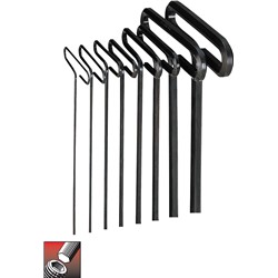 8 pc Hex T- Key Set 3/32-1/4 6" Arm