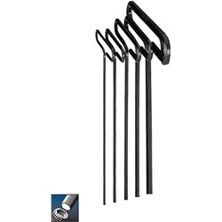 5 pc Hex T- Key Set 2.5-6.0mm  9" Arm