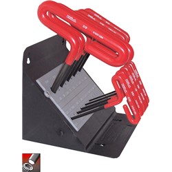 10 pc Hex T-Key Set 3/32-3/8 6" Arm