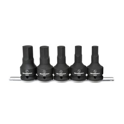 5 Pc 3/4 Drive Impact Hex Bit Socket Set