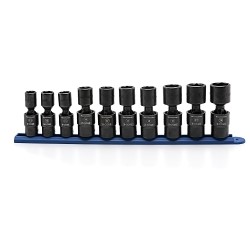 10 Pc 1/2 Dr Universal Impact Socket Set