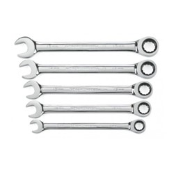 5 Pc Combination Ratcheting Wrench Set