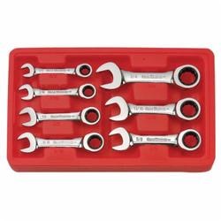 7 Pc SAE Stubby Ratcheting Wrench Set