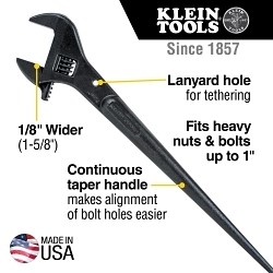 16" Adjustable Construction Spud Wrench