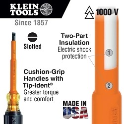 Insulated 1/8" Slotted Screwdriver 4"