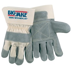 Double Leather Palm Safety Cuff Glove- L