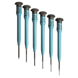 6 Pc Fixed Short Slotted Screwdriver Set