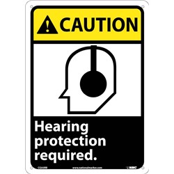 Caution Hearing Protection Required Sign