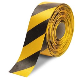 4" x 100' Black/Yellow Heavy-Duty Floor