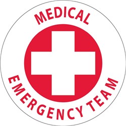 Hard Hat Label Medical Emergency Team