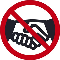 No Handshaking Graphic 4" Clear