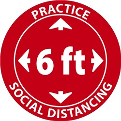 Practice Social Distancing  4" Clear