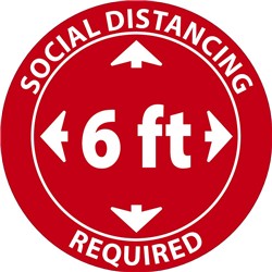 Social Distancing Required 6" Clear