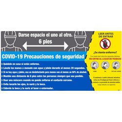 2' X 4' Covid-19 Safety Precautions Sign