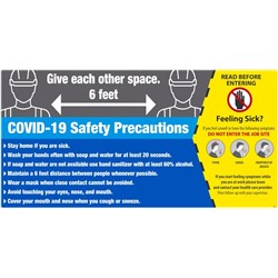 4' X 8' Covid-19 Safety Precautions Sign