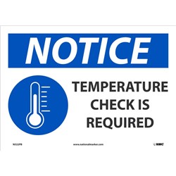 Notice Temperature Check Sign