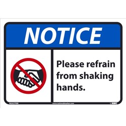 Notice Please Refrain From Shaking Hands