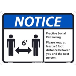 Notice Practice Social Distancing Sign