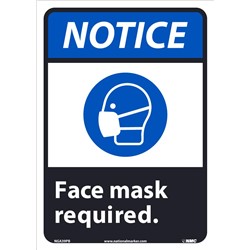 Notice Face Mask Required ANSI Sign