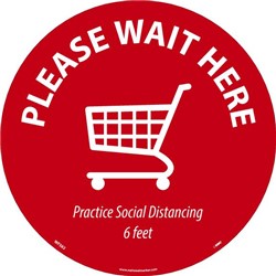 Please Wait Cart Walk On Floor Sign