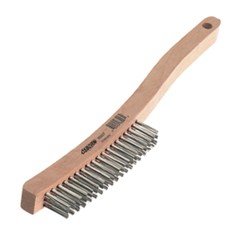 Brass Curved Handle Scratch Brush 3x19