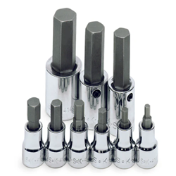 9 Pc Metric Hex Bit Socket Set 4-17MM