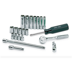 1/4" Drive 21 Pc Metric Socket Set